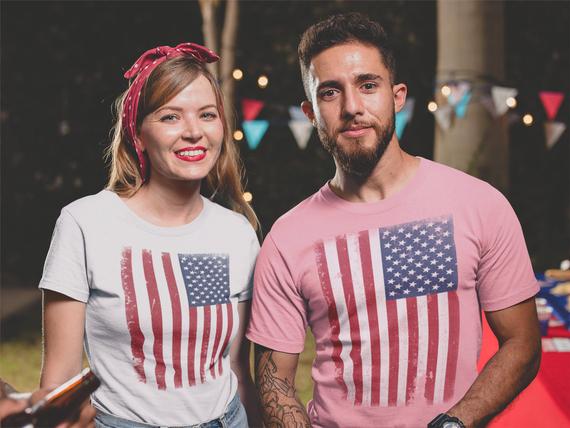 T-shirts with the American flag